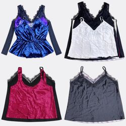 Top de Cetim e Renda para Mulheres (Camisola)