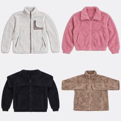 Lot de vestes en polaire sherpa à fermeture éclair..