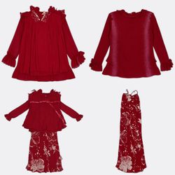 Red Tops and Dress Clothing Bundle