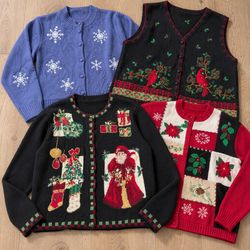 Vintage Christmas & Cottagecore Sweater Bundle | 1..