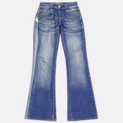 Y2k Embroidered and Flared Denim Jeans WR-2842B10