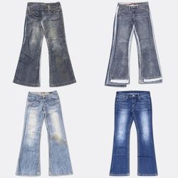 Y2k Denim Flare Jeans B2F-389