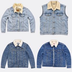 Levi's & Wrangler Sherpa Denim Jackets