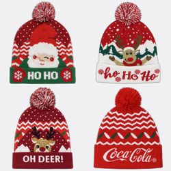 Christmas Holiday Pom-Pom Knit Beanies