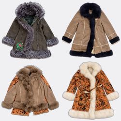 Faux Fur Trimmed Afghan Coats