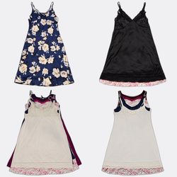 Womens Lace Trim Slip Dresses