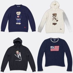 Ralph Lauren Bear And Flag Sweaters
