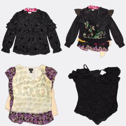 Bluse vintage floreali e con paillettes da donna