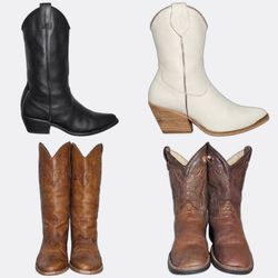 Leather Western Cowboy Boots