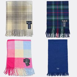 Barbour Plaid and Solid Scarves