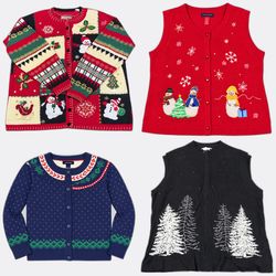 Wholesale Vintage Christmas Sweaters Bundle | 10pc..