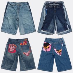 Shorts en denim imprimés recyclés CR13324