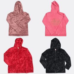 Vestes à capuche zippées en velours