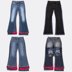 Flare Jeans and Lace Up Trousers