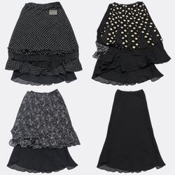 GRV 1-050 Women Black Printed Maxi Skirts