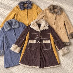 Faux Suede Faux Fur Afghan Coats