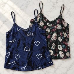 HK89 Floral and Printed Camisole Tops