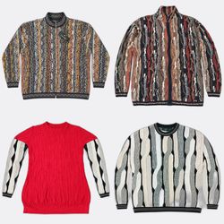 Vêtement tricoté à motifs style Vintage Coogi et l..