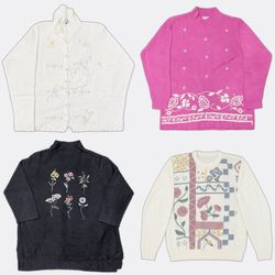 Novelty Embroidered Sweaters Mix