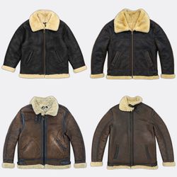 Vintage Leather Shearling Flight jacket