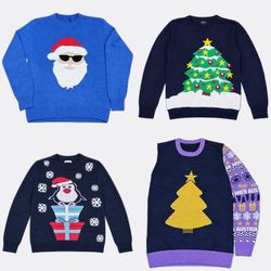 Pulls de Noël fantaisie en maille à col rond