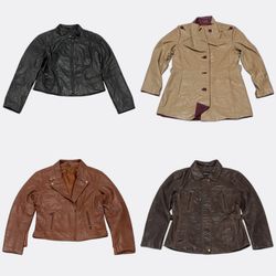 Women’s Y2K 100% Leather Jackets – Zipper & Blazer..