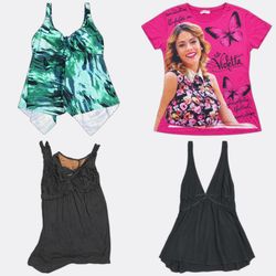 Women's Lace Trim and Printed Camisoles