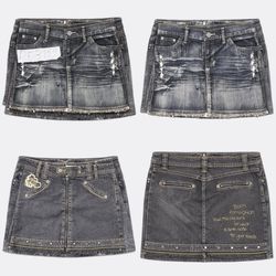 Jupes mini en jean Y2k RE-3955