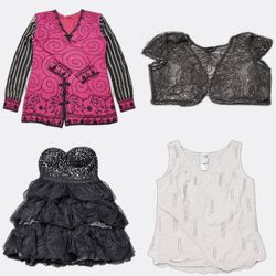 Blouses de fête pour femmes ornées et à sequins