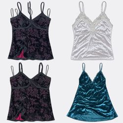 Velvet-Spitzenbesatz-Cami-Oberteile