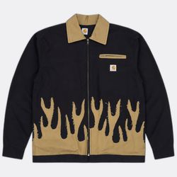 CR02340 Upcycled Carhartt Flame-Panel Workwear Jac..