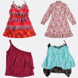 Women's Printed and Lace Trim Dresses