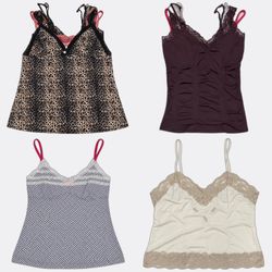 Women's Lace Trim and Printed Camisoles