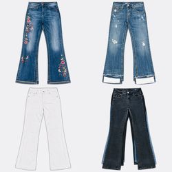 Jeans con ricamo a gamba bootcut