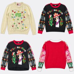 (FV-2836) Holiday Graphic Knit Round Neck Sweaters