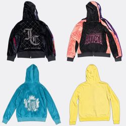 Juicy Couture Sweat-shirts zippés en velours avec ..