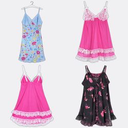 Women's Y2K  Vintage Lingerie Slip Dresses