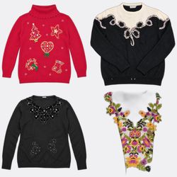 Bestickte Strickpullover