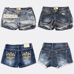 Y2k SO Hydraulic Denim Shorts B2F-281