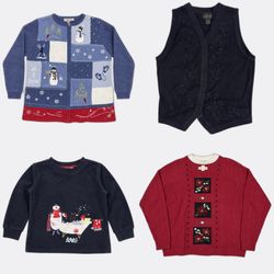 Vintage Christmas Graphic Knitwear Sweaters and Ca..