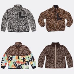 Printed Zip Up Fleece Jackets