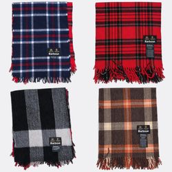 Barbour Plaid Fringe Scarves Selection