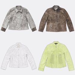 Yv1244 Suede Leather Zip Up Jackets
