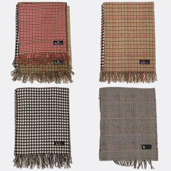 Aquascutum Plaid Fringe Scarves