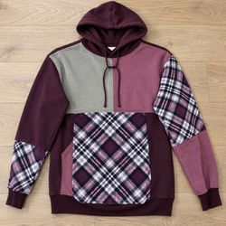 Upcycled Patchwork Sweatshirt With Hoodie (Dc-10-6..