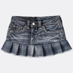 Upcycled Denim Mini Skirt
