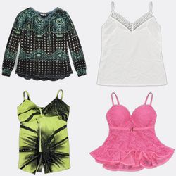 Lace Trim and Printed Camisoles