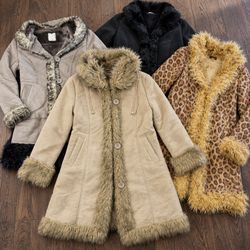 Faux Fur Trim Afghan Coats 39L