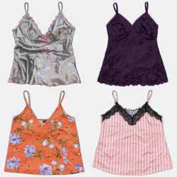 Women's Silky Lace Trim Camisoles Lot