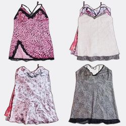 Bedruckte Spitzenbesatz-Camisoles